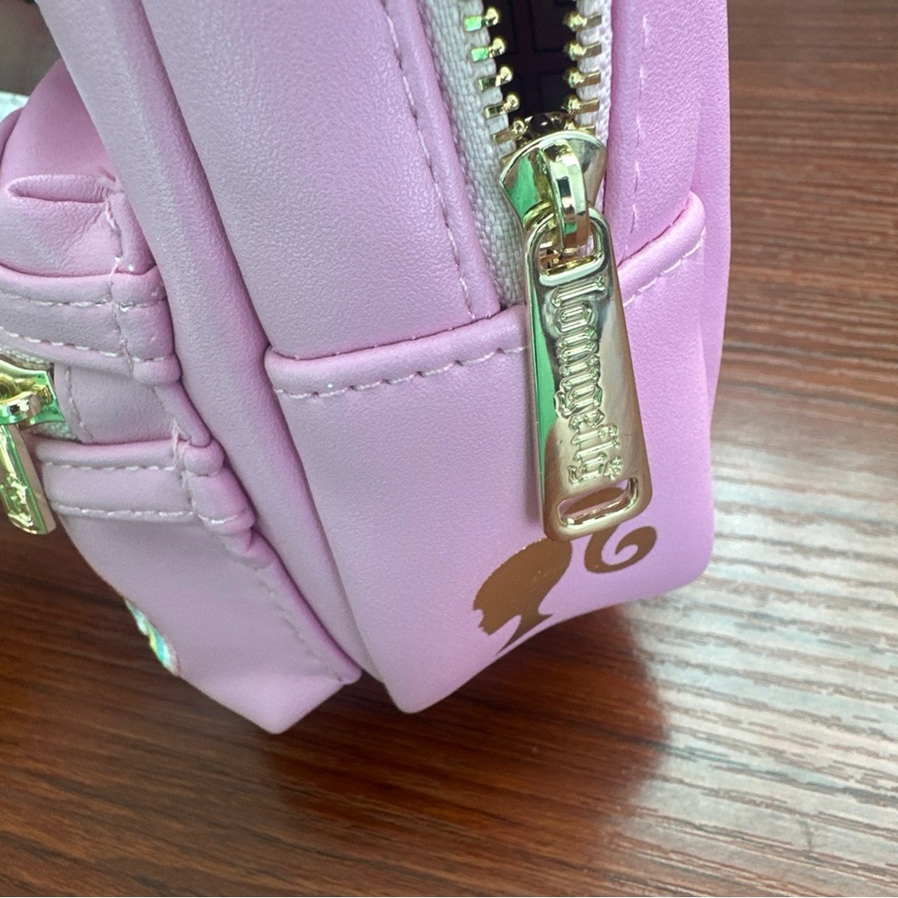 Loungefly Barbie 65th Anniversary Pink Mini Backpack Lenticular Pencil Case - Picture 13 of 14